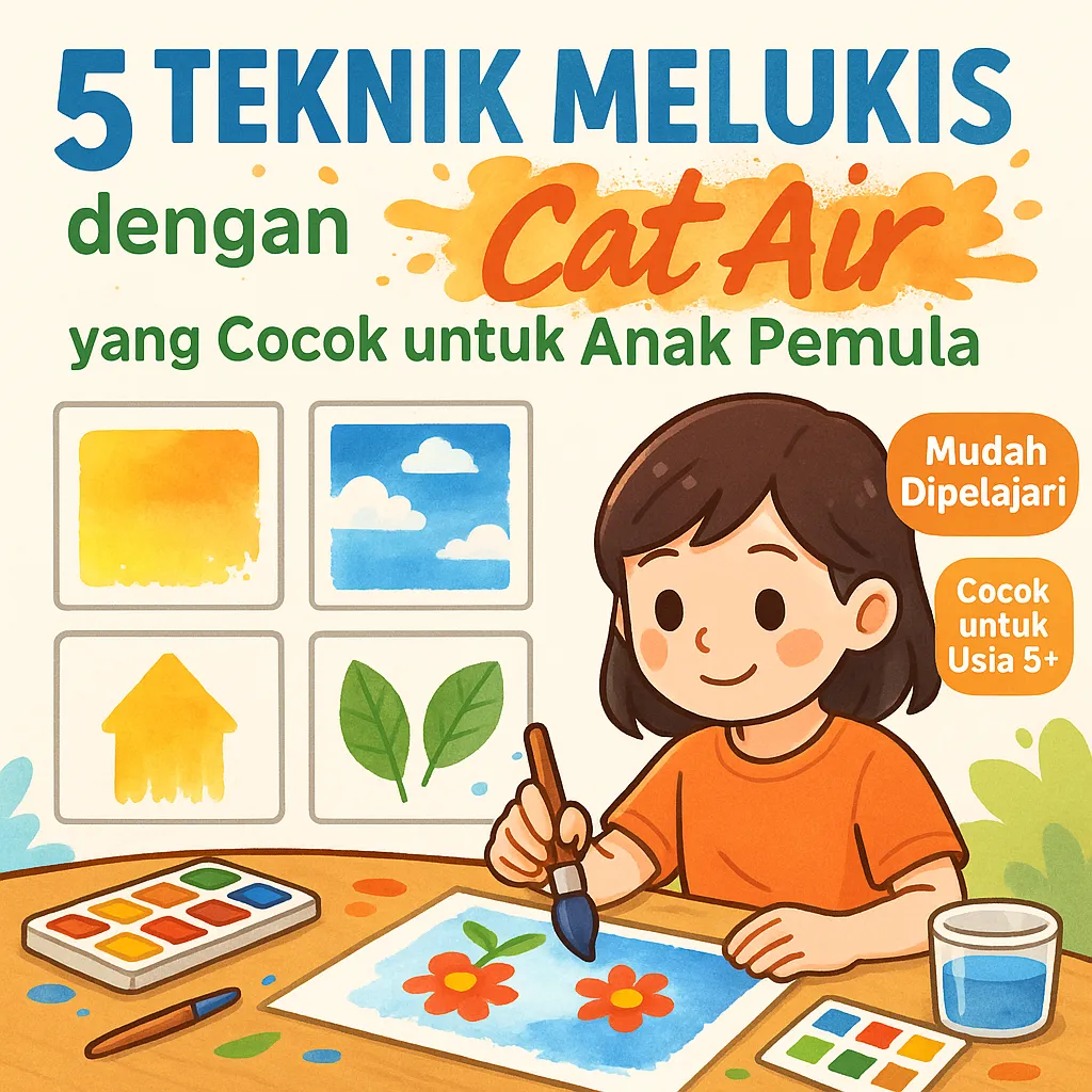 5 Teknik Melukis dengan Cat Air yang Cocok untuk Anak Pemula