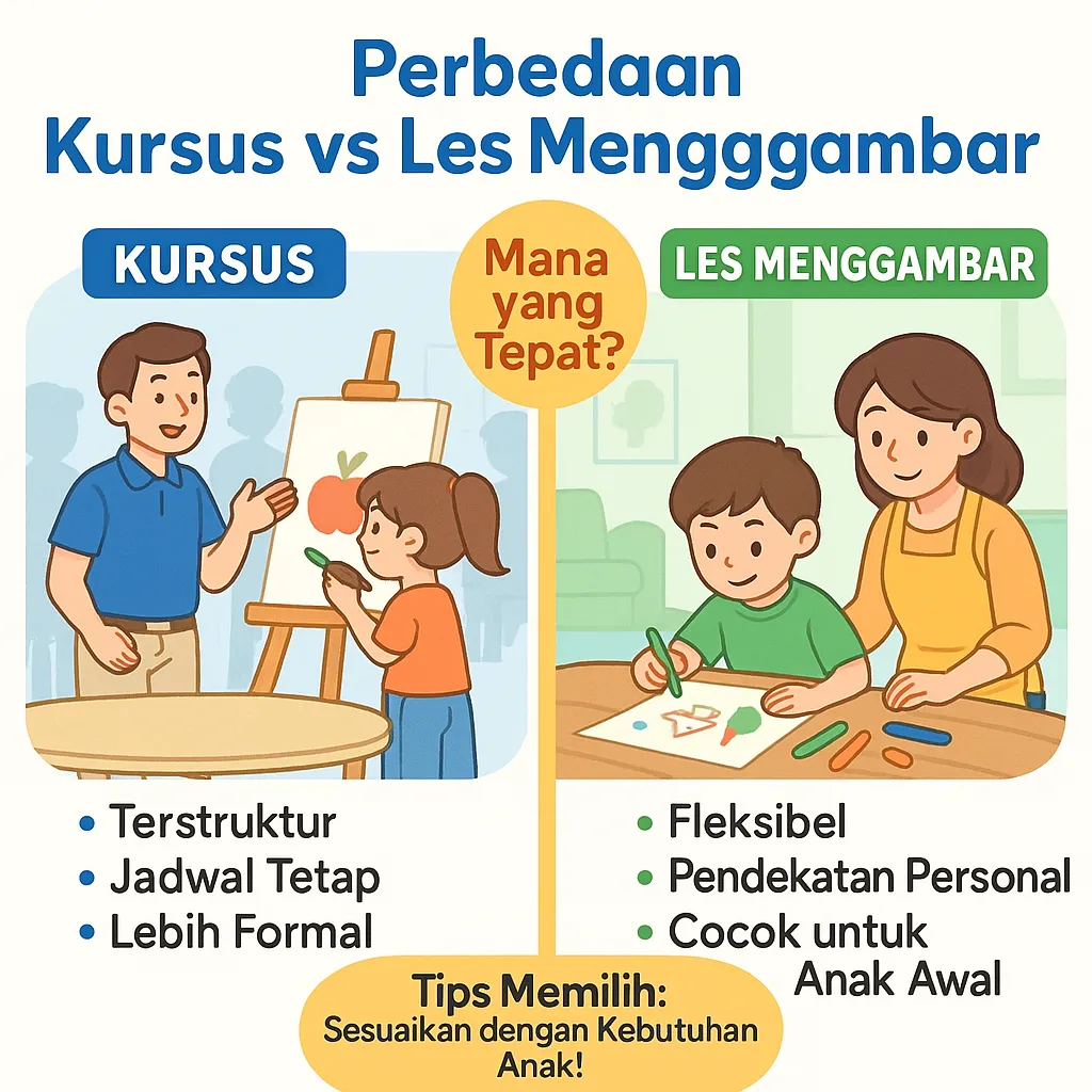 Perbedaan Kursus vs Les Menggambar: Mana yang Tepat?