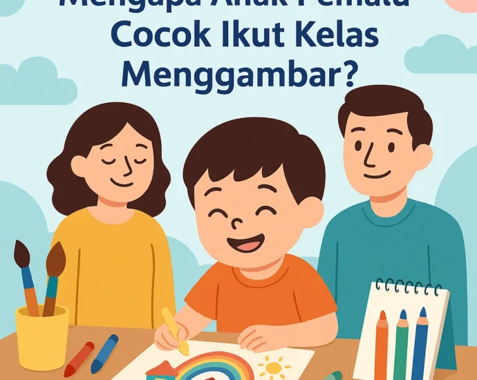 anak pemalu kelas menggambar