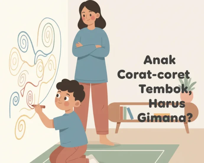 anak corat-coret tembok