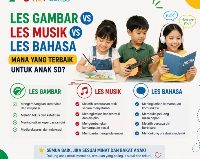 Les Gambar vs Les Musik vs Les Bahasa: Mana yang Terbaik untuk Anak SD