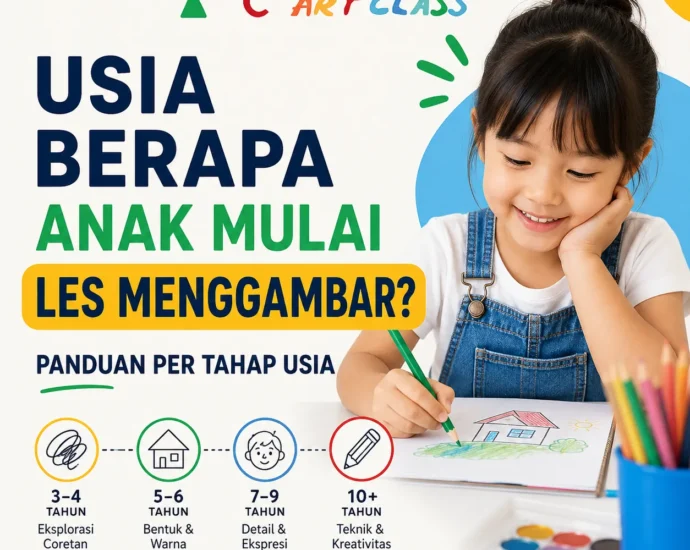 usia anak les menggambar