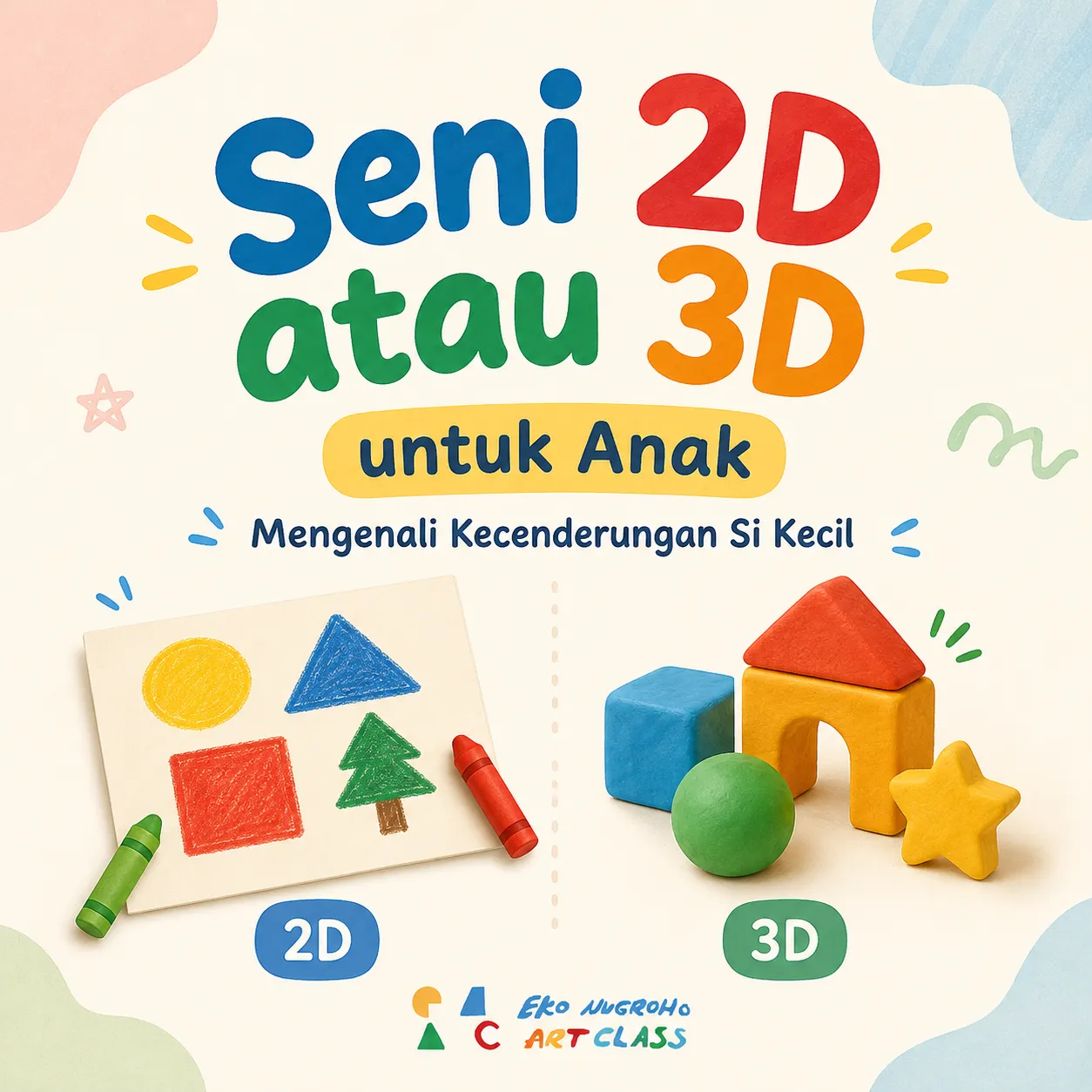 seni 2D atau 3D untuk anak